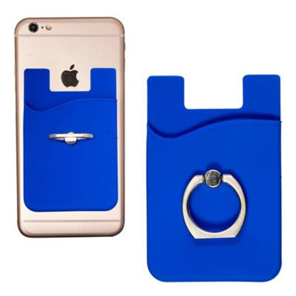 Silicone Card Holder With Metal Ring Phone Stand Thumbnail