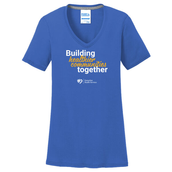 Ladies Essential Blended Performance V Neck Tee Thumbnail